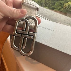 Balenciaga logo buckle womens belt